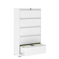 Cassettiera classificatore laterale in acciaio bianco a 5 cassetti con serratura, per 1 utente