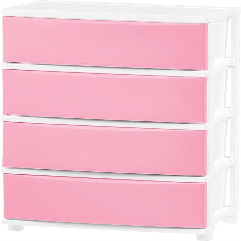 Carrello Contenitore a 4 Cassetti con Cassetti Satinati, Bianco/Nero, Unità Singola