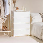 Carrello Contenitore a 4 Cassetti con Cassetti Satinati, Bianco/Nero, Unità Singola