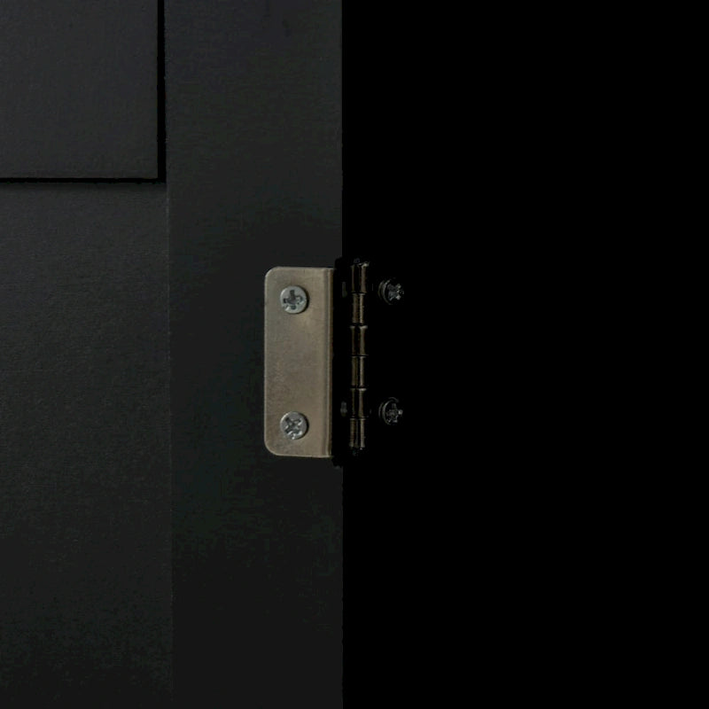 Carrello da Cucina Nero con Piano in Legno, Armadietto a 3 Ante, Cassetti e Portasciugamani, Uso per 1 Persona