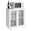 Credenza con ante bianca/nera in stile minimalista, unità singola