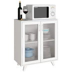 Credenza con ante bianca/nera in stile minimalista, unità singola