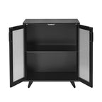 Credenza con ante bianca/nera in stile minimalista, unità singola