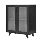 Credenza con ante bianca/nera in stile minimalista, unità singola