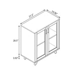 Credenza con ante bianca/nera in stile minimalista, unità singola