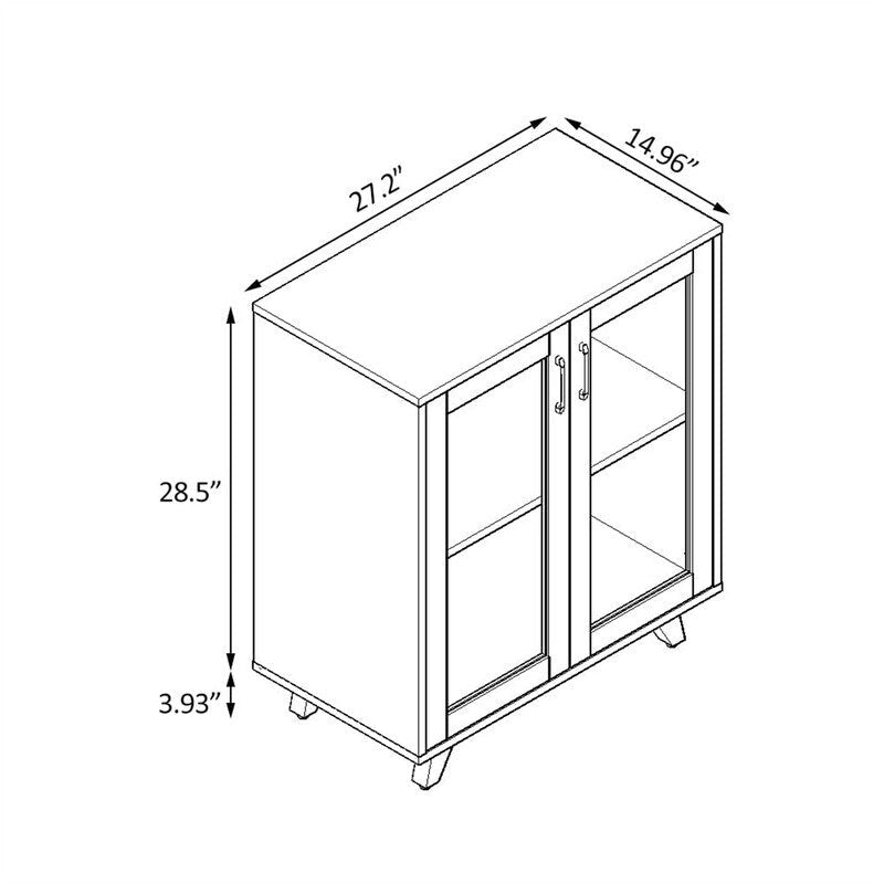 Credenza con ante bianca/nera in stile minimalista, unità singola