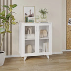 Credenza con ante bianca/nera in stile minimalista, unità singola