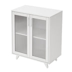 Credenza con ante bianca/nera in stile minimalista, unità singola