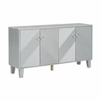 Credenza a 4 ante, colore nero/argento, motivo geometrico