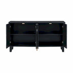 Credenza a 4 ante, colore nero/argento, motivo geometrico