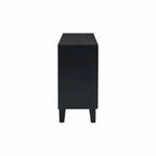 Credenza a 4 ante, colore nero/argento, motivo geometrico