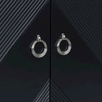 Credenza a 4 ante, colore nero/argento, motivo geometrico