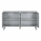 Credenza a 4 ante, colore nero/argento, motivo geometrico