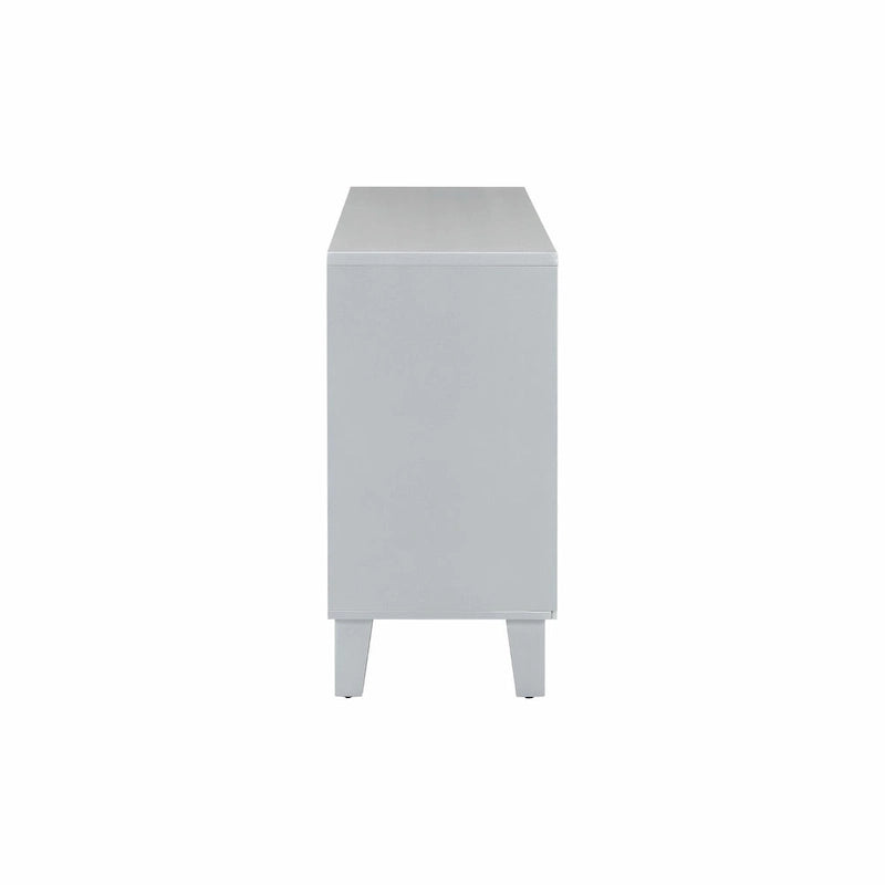 Credenza a 4 ante, colore nero/argento, motivo geometrico