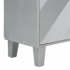 Credenza a 4 ante, colore nero/argento, motivo geometrico
