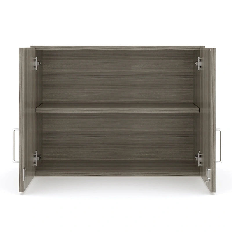 Pensile a 2 livelli, acero/olmo grigio ombra, monoutente – 30"L x 14,5"P x 22,5"H