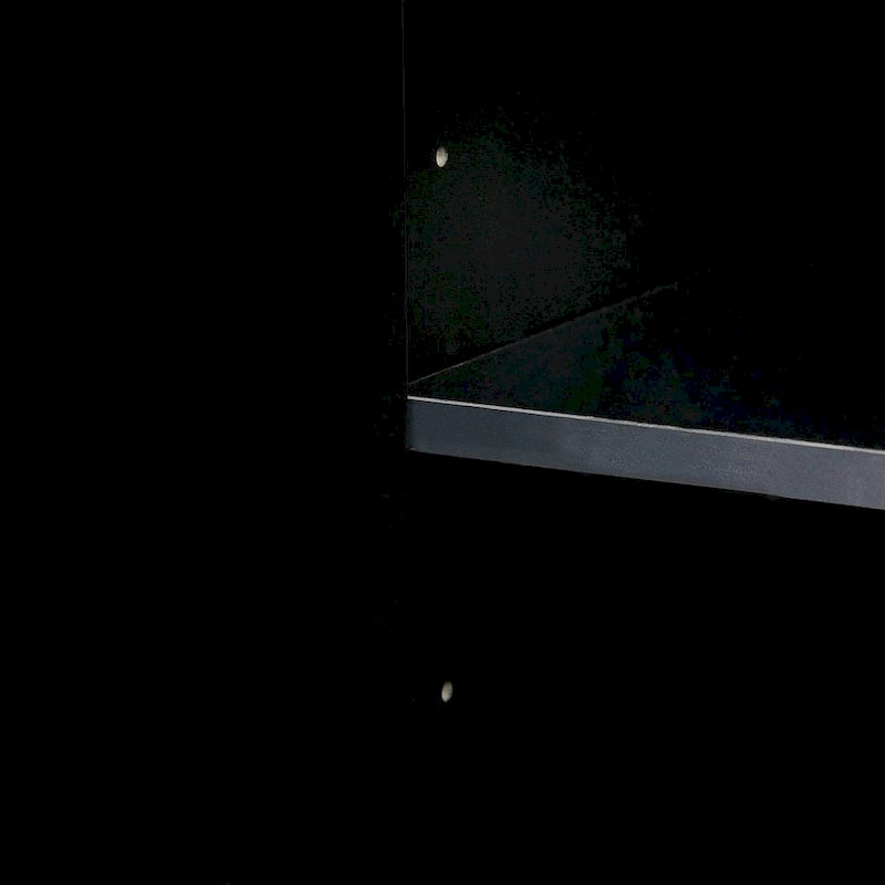 Credenza bianca/nera da 47" a 3 ante con gambe dorate e ripiani regolabili