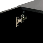 Credenza bianca/nera da 47" a 3 ante con gambe dorate e ripiani regolabili