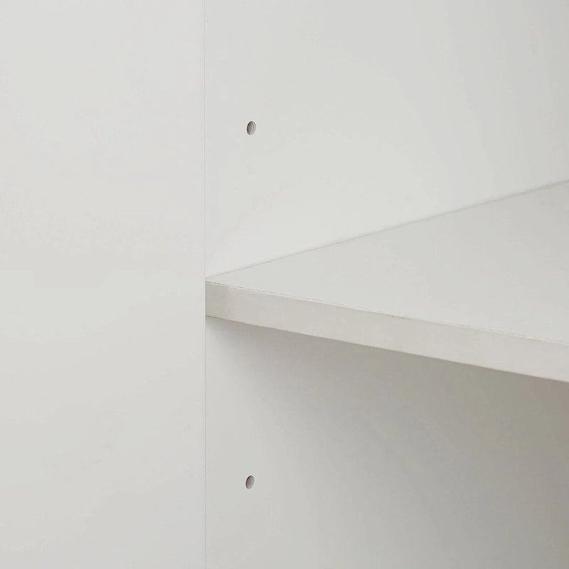 Credenza bianca/nera da 47" a 3 ante con gambe dorate e ripiani regolabili