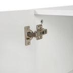 Credenza bianca/nera da 47" a 3 ante con gambe dorate e ripiani regolabili