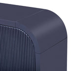 Mobile contenitore a 4 ante con pannelli ondulati – Blu navy / Bianco / Nero, ripiani regolabili, per 1 stanza