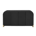Mobile contenitore a 4 ante con pannelli ondulati – Blu navy / Bianco / Nero, ripiani regolabili, per 1 stanza