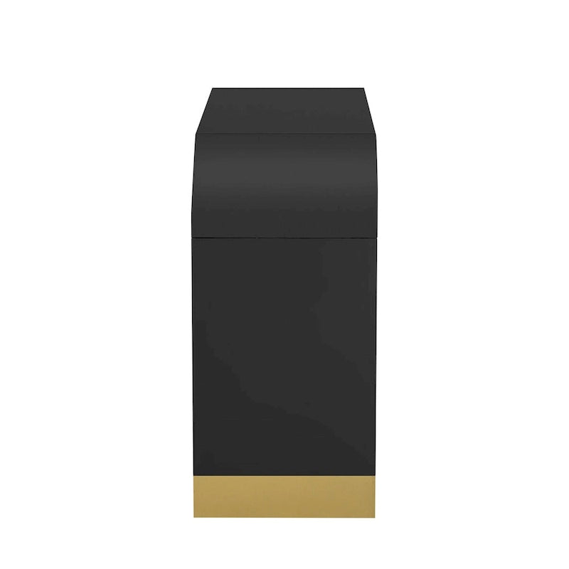 Mobile contenitore a 4 ante con pannelli ondulati – Blu navy / Bianco / Nero, ripiani regolabili, per 1 stanza