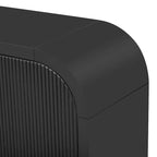 Mobile contenitore a 4 ante con pannelli ondulati – Blu navy / Bianco / Nero, ripiani regolabili, per 1 stanza