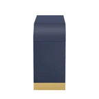 Mobile contenitore a 4 ante con pannelli ondulati – Blu navy / Bianco / Nero, ripiani regolabili, per 1 stanza