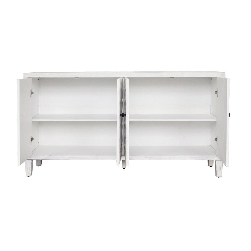 Credenza a 4 ante sbiancata