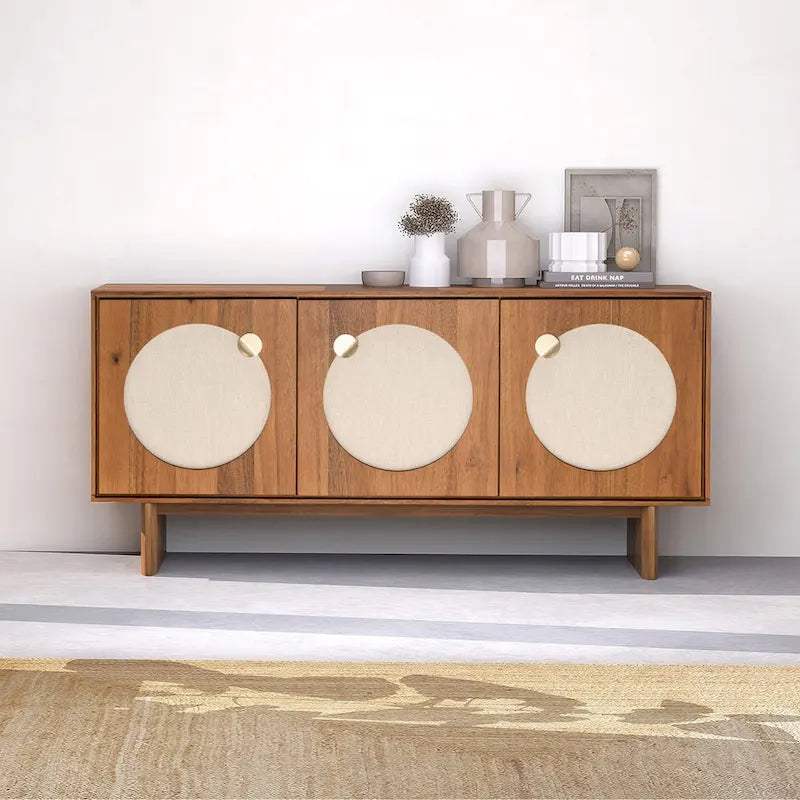 Studio London Orka Wide Modern Walnut Effect Cabinet Sideboard