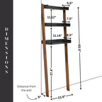 Scaffale a Scala da Bagno Sopra il WC in Legno Naturale e Grigio con 3 Ripiani – Montaggio da 1 Persona