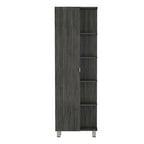 Mobiletto portabiancheria da terra beige/grigio con 4 ripiani interni e 5 esterni