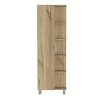 Mobiletto portabiancheria da terra beige/grigio con 4 ripiani interni e 5 esterni