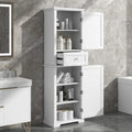 Mobiletto da bagno autoportante bianco/nero/grigio con cassetto e ripiano regolabile