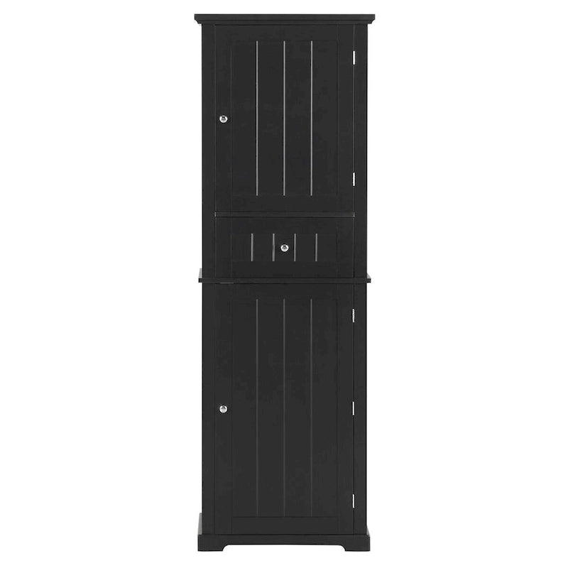 Mobiletto da bagno autoportante bianco/nero/grigio con cassetto e ripiano regolabile