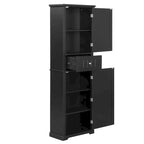 Mobiletto da bagno autoportante bianco/nero/grigio con cassetto e ripiano regolabile