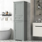 Mobiletto da bagno autoportante bianco/nero/grigio con cassetto e ripiano regolabile