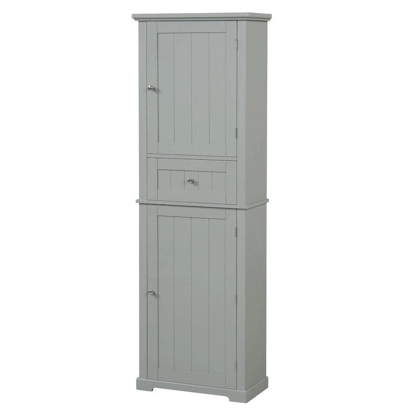 Mobiletto da bagno autoportante bianco/nero/grigio con cassetto e ripiano regolabile