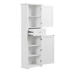 Mobiletto da bagno autoportante bianco/nero/grigio con cassetto e ripiano regolabile