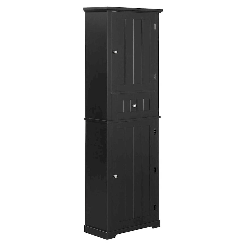 Mobiletto da bagno autoportante bianco/nero/grigio con cassetto e ripiano regolabile