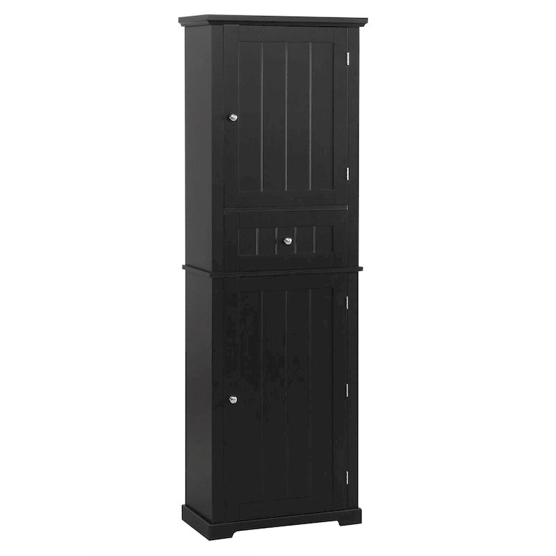 Mobiletto da bagno autoportante bianco/nero/grigio con cassetto e ripiano regolabile