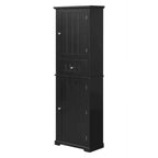 Mobiletto da bagno autoportante bianco/nero/grigio con cassetto e ripiano regolabile