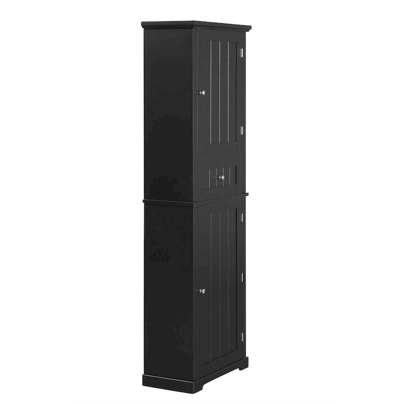 Mobiletto da bagno autoportante bianco/nero/grigio con cassetto e ripiano regolabile