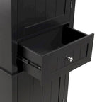 Mobiletto da bagno autoportante bianco/nero/grigio con cassetto e ripiano regolabile