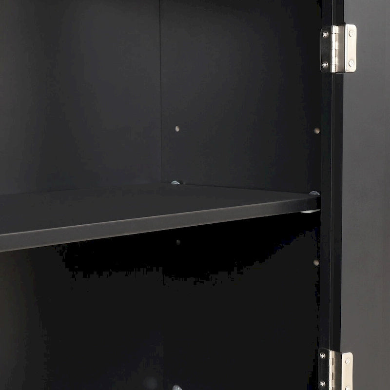 Mobiletto da bagno autoportante bianco/nero/grigio con cassetto e ripiano regolabile