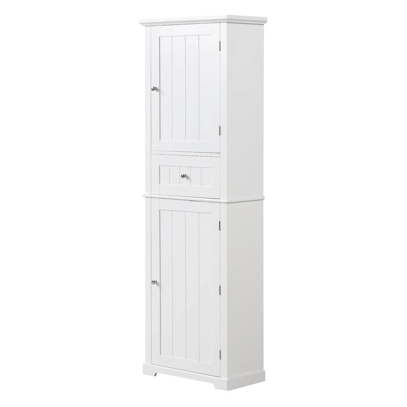 Mobiletto da bagno autoportante bianco/nero/grigio con cassetto e ripiano regolabile