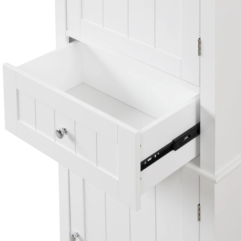 Mobiletto da bagno autoportante bianco/nero/grigio con cassetto e ripiano regolabile