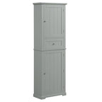 Mobiletto da bagno autoportante bianco/nero/grigio con cassetto e ripiano regolabile