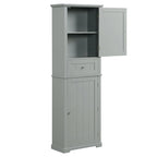Mobiletto da bagno autoportante bianco/nero/grigio con cassetto e ripiano regolabile